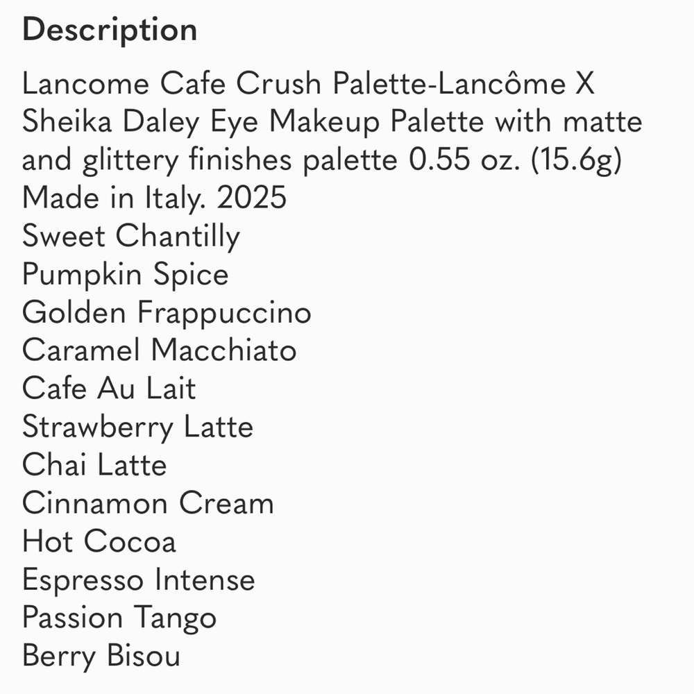NWT Lancome Idole Eyeshadow Palette - Cafe Crush 2025 - Picture 3 of 3